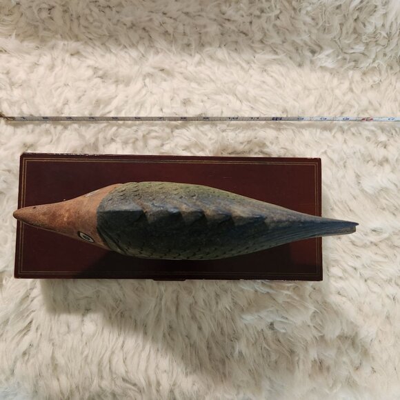 Hand-Carved Wooden Fish Sculpture - Picture 8 of 9